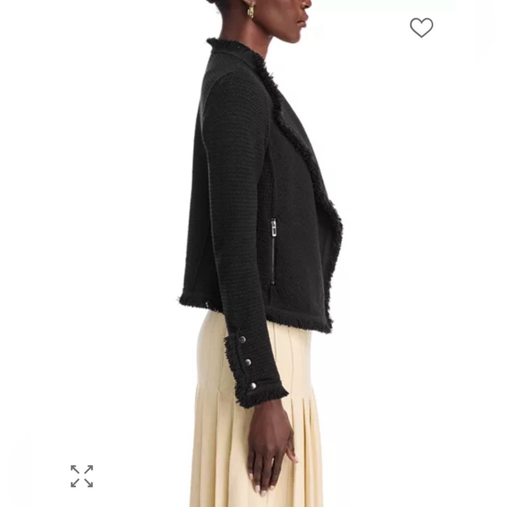 Nic+Zoe Fringe Mic Knit Open Front Jacket